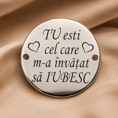 Pandant din argint pentru bratara Tu esti cel care m-a invatat sa iubesc 16.5mm 0.33mm S0256GS