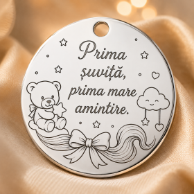 Banut Argint 925 Prima Suvita Prima Mare Amintire Taierea Motului 22mm S0259