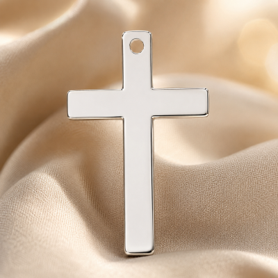 Charm Cruce din Argint 925 Lucios 19.5x12 mm pentru Pandantive si Bijuterii Handmade G0161