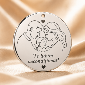 Banut Taierea Motului Argint 925 22mm Te Iubim Neconditionat Cadou Personalizat S0266