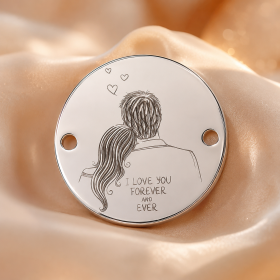 Pandantiv cuplu "I Love You Forever and Ever" argint 925, 16.5 mm E0386 GS