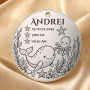 Banut Mot Argint 925 Personalizat 22mm Tema Marina cu Balena si Caracatita S0269