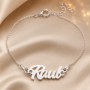 Bratara personalizata din Argint 925 cu Nume Decupat - Model Script Elegant pentru Femei