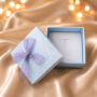 Cutie pentru Bijuterii Light Blue cu Fundita Lila 5x5x3.5 cm D176