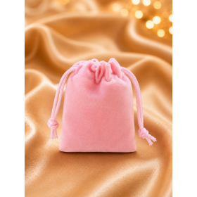 Saculet din catifea subtire roz cu snur 7.5x5 cm pentru bijuterii, cadouri si marturii D183