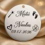 Banut Argint 925 Personalizat Taierea Motului cu Nume si Data - Cadou de la Nasi 22 mm 0.3mm S0270