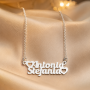 Colier Personalizat din Argint 925 cu 2 Nume - Cadou unic pentru Ea