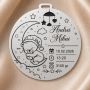 Banut de Mot Botez Personalizat Argint 925 - Ursulet pe Luna, cu Nume 22m 0.3mm S0271