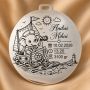 Banut de mot din argint 925 personalizat cu elefant marinar - Nume si date nastere 22 mm S0281