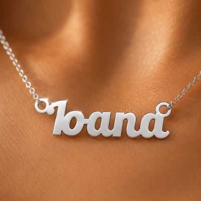 Lantisor cu Nume din Argint 925 Personalizat - Scris Modern (V2)