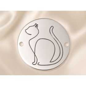 Banut Pisica Argint 925 16.5 mm | Conector pentru Bijuterii E1367
