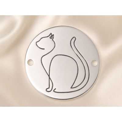 Banut Pisica Argint 925 16.5 mm | Conector pentru Bijuterii E1367