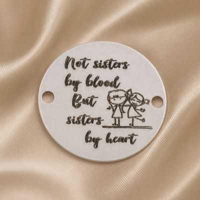 Link argint 925 Sisters by Heart 16.5 mm pentru bratara sau colier cadou prietena E0270