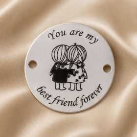 Banut din Argint 925 gravat "You Are My Best Friend Forever" 16.5 mm pentru bratara E0514