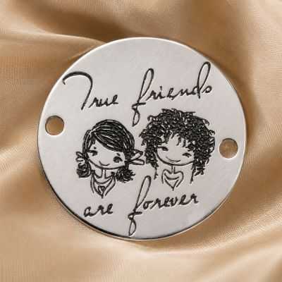 Banut din Argint 925 True Friends Are Forever 16.5 mm pentru bratara cu snur E1354