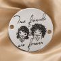 Banut din Argint 925 True Friends Are Forever 16.5 mm pentru bratara cu snur E1354