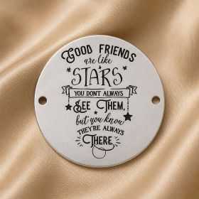 Banut din Argint 925 Good Friends Are Like Stars 16.5 mm pentru bratara E0452