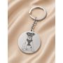 Breloc Personalizat cu Poza Gravata pe Banut Rotund din Inox 30 mm S0288