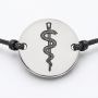 Brățară Cadre Medicale cu Șnur Ajustabil – Bănuț Argint 925, Simbol Asclepius Gravat