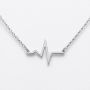 Colier Cadre Medicale Argint 925 – Pandantiv Linia Pulsului (EKG) Gravat Personalizat