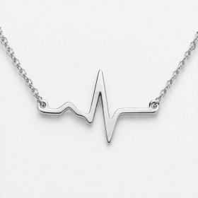 Colier Cadre Medicale Argint 925 – Pandantiv Linia Pulsului (EKG) Gravat Personalizat