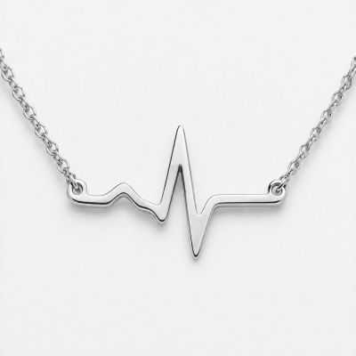 Colier Cadre Medicale Argint 925 – Pandantiv Linia Pulsului (EKG) Gravat Personalizat