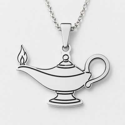 Colier Argint 925 Lampa lui Florence Nightingale – Cadou Asistentă Medicală, Gravat