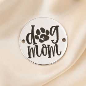 Banut conector argint 925 Dog Mom 16.5 mm pentru bratara E1757