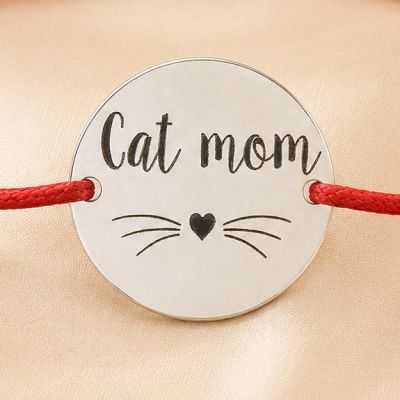 Bratara reglabila din Argint 925 Cat Mom + Cutie Cadou B-E1761