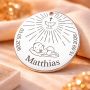 S161-G Pandant de 22mm din argint pentru botez - Porumbelul păcii