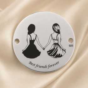 Bănuț de argint 925 siluete Best Friends Forever E0521