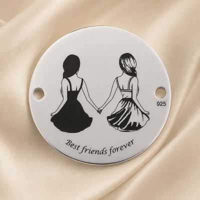 Bănuț de argint 925 siluete Best Friends Forever E0521