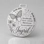 Bănuț de Moț din Argint 925 Personalizat pentru Fetiță cu Fluture, Margarete și Poezie 22 mm S0303