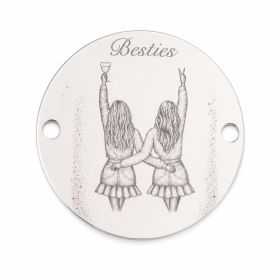 Bănuț de argint 925 Besties Personalizat E1580