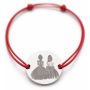Brățară argint 925 cu bănuț Best Friends în rochii elegante, șnur reglabil — cadou pentru prietenă B-E1828