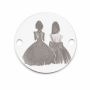 Bănuț de argint 925 Best Friends în rochii elegante E1828