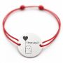 Brățară argint 925 cu bănuț Fantomuță I Love You, șnur reglabil — cadou jucăuș B-E2060
