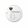 Bănuț de argint 925 gravat Fantomuță I Love You E2060