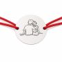 Brățară argint 925 cu bănuț cuplu îmbrățișat, șnur reglabil — cadou romantic B-E1598
