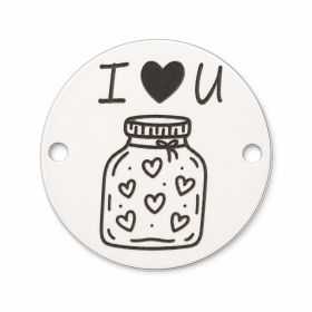 Bănuț de argint 925 gravat Jar of Hearts I Love You E2086
