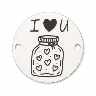 Bănuț de argint 925 gravat Jar of Hearts I Love You E2086