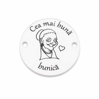 Bănuț de argint 925 gravat Cea mai bună bunica E0309