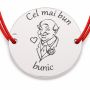 Brățară argint 925 cu bănuț Cel mai bun bunic, șnur reglabil — cadou pentru bunic B-E0310