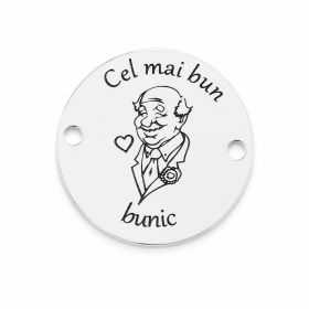 Bănuț de argint 925 gravat Cel mai bun bunic E0310