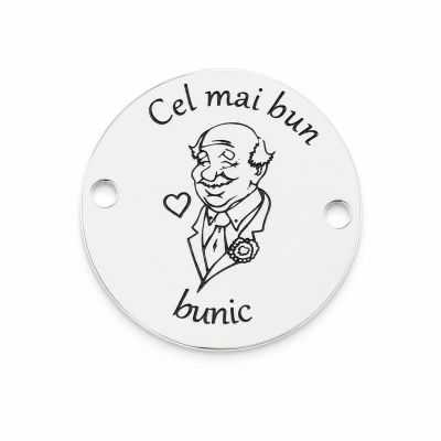 Bănuț de argint 925 gravat Cel mai bun bunic E0310