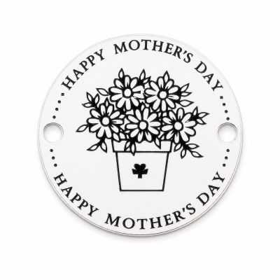 Bănuț de argint 925 gravat Happy Mother's Day E0384