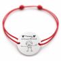 Brățară argint 925 cu bănuț Mommy We Love You This Much, șnur reglabil — cadou pentru mama B-E0387