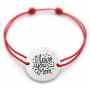 Brățară argint 925 cu bănuț I love you Mom, șnur reglabil — cadou pentru mama B-E0420