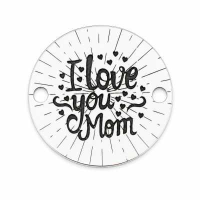 Bănuț de argint 925 gravat I Love You Mom E0420