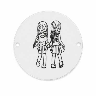 Bănuț de argint 925 gravat Sisters E0079